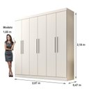 Ver imagem 4 de Guarda Roupa Casal 6 Portas 4 Gavetas Belém Espresso Móveis Branco/Neve