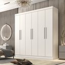 Ver imagem 1 de Guarda Roupa Casal 6 Portas 4 Gavetas Belém Espresso Móveis Branco/Neve