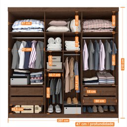 Guarda-Roupa Casal 6 Portas Belém Espresso Móveis - 7