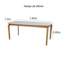 Ver imagem 2 de Mesa de Jantar Retangular Petra 180x100 Base Madeira Maciça Off White