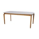 Ver imagem 1 de Mesa de Jantar Retangular Petra 180x100 Base Madeira Maciça Off White