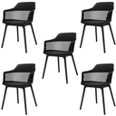 Ver imagem 1 de Kit 5 Cadeiras Polipropileno Marcela Montreal Preta para Sala de Jantar ou Escritório