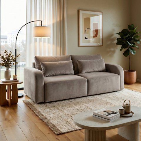 Sofá Cama 3 Lugares Retrátil e Reclinável 196cm Montreal