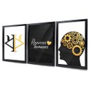 Ver imagem 1 de Quadros Escritório Recursos Humanos Moldura Com Vidro