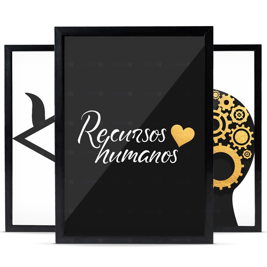 Quadros Escritório Recursos Humanos Moldura Com Vidro - 3