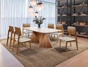 Ver imagem 1 de Sala de Jantar Moderna Madeira Maciça 6 Cadeiras 1,80x0,90m - Opala - Harmonia Salas