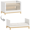 Ver imagem 7 de Berço Americano Multifuncional Branco com Carvalho Linha Cozy Quater 2 em 1