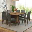 Ver imagem 1 de Conjunto Sala de Jantar Mesa Tampo de Madeira 8 Cadeiras Rustic/silver Doris Madesa