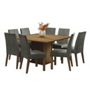 Ver imagem 2 de Conjunto Sala de Jantar Mesa Tampo de Madeira 8 Cadeiras Rustic/silver Doris Madesa