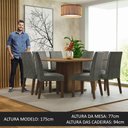 Ver imagem 5 de Conjunto Sala de Jantar Mesa Tampo de Madeira 8 Cadeiras Rustic/silver Doris Madesa