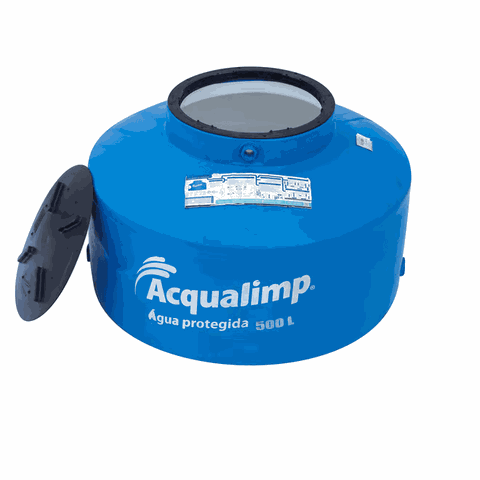 Tanque 500 Litros Água Protegida Azul Acqualimp