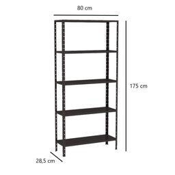 Estante Aço 5 Prateleiras Eaf005 Preta - 4