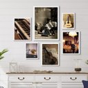 Ver imagem 1 de Composição 6 Quadros Música Instrumentos Musicais:madeira Branca