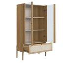 Ver imagem 2 de Cristaleira 2 Portas Oslo Artesano 83 Cm Largura Mdp Hanover Palha Sintética Bege Pés Madeira Maci