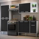 Ver imagem 2 de Cozinha Compacta c/ 2 Leds 4 pçs Xangai Multimóveis V3414 Branca/Preta