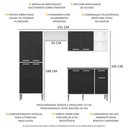 Ver imagem 3 de Cozinha Compacta c/ 2 Leds 4 pçs Xangai Multimóveis V3414 Branca/Preta
