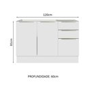 Ver imagem 3 de Balcão Gabinete de Pia Madesa Lux 120 cm 2 Portas 3 Gavetas (Sem Tampo) Branco/Branco Veludo