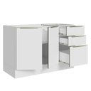 Ver imagem 5 de Balcão Gabinete de Pia Madesa Lux 120 cm 2 Portas 3 Gavetas (Sem Tampo) Branco/Branco Veludo