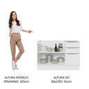 Ver imagem 6 de Balcão Gabinete de Pia Madesa Lux 120 cm 2 Portas 3 Gavetas (Sem Tampo) Branco/Branco Veludo