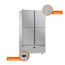 Mini Câmara 4 Portas Congelados -10 a -18ºc Motor Inf. Inox Ar Forçado Mcco4p Mi - Refrimate 220v - 5