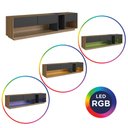 Ver imagem 2 de Rack Tv até 65" 180x37x46cm Mel Grafite 3 Gavetas Nicho Led Iluminação Rgb