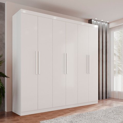 Guarda-Roupa Ubatuba Plus 6 Portas 3 Gavetas Branco/Neve