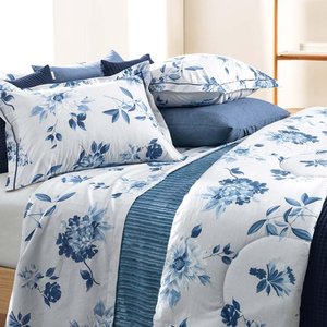 Colcha Solteiro 180 Fios Celeste - Karsten Estampada