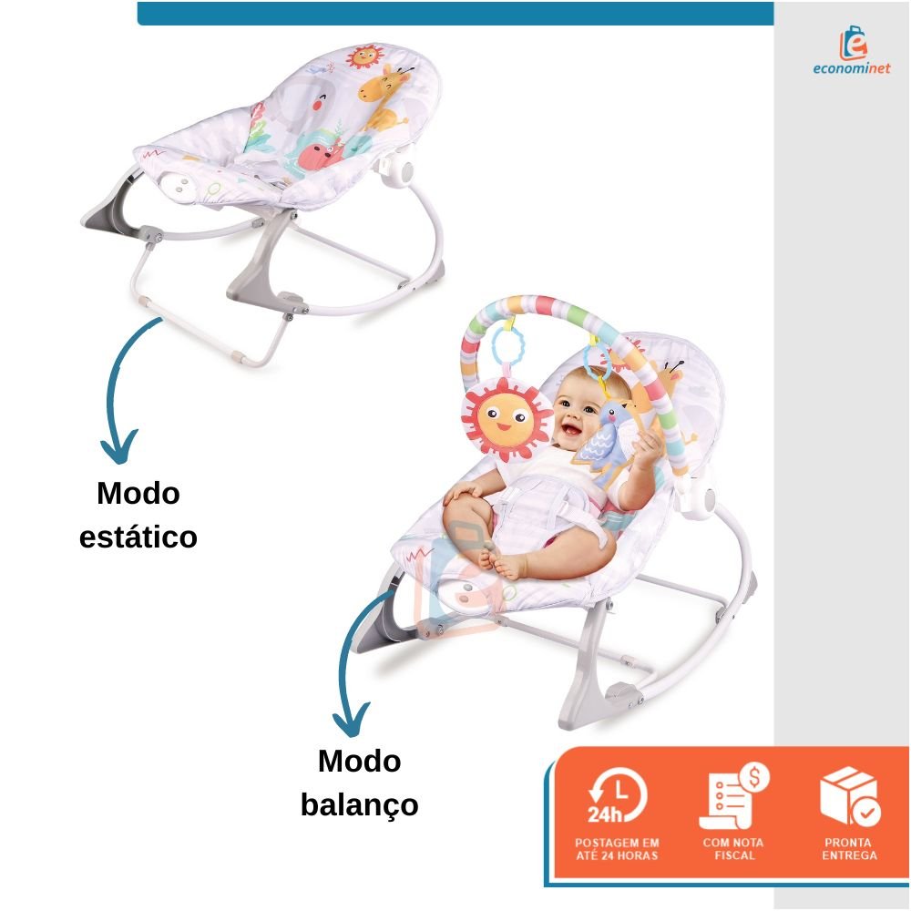 Cadeira de Bebê Descanso Balanço Musical Vibratória Happy Sol - 3