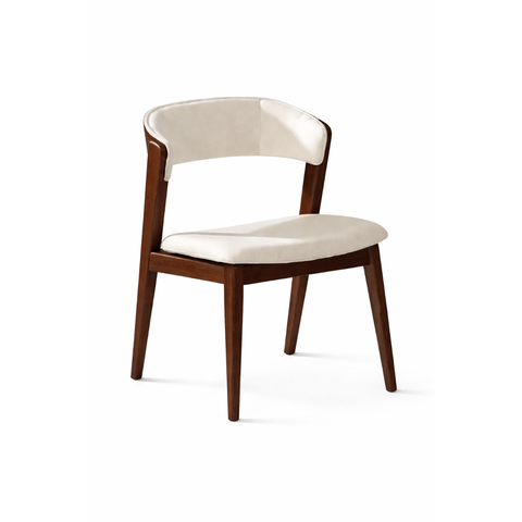 Cadeira com Encosto Anatômico 80cm em Madeira Maciça Allegra Oona Design Castanho