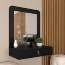 Ver imagem 1 de Penteadeira Suspensa com Espelho Maria Preto Fosco - Móveis Arapongas Preto Fosco