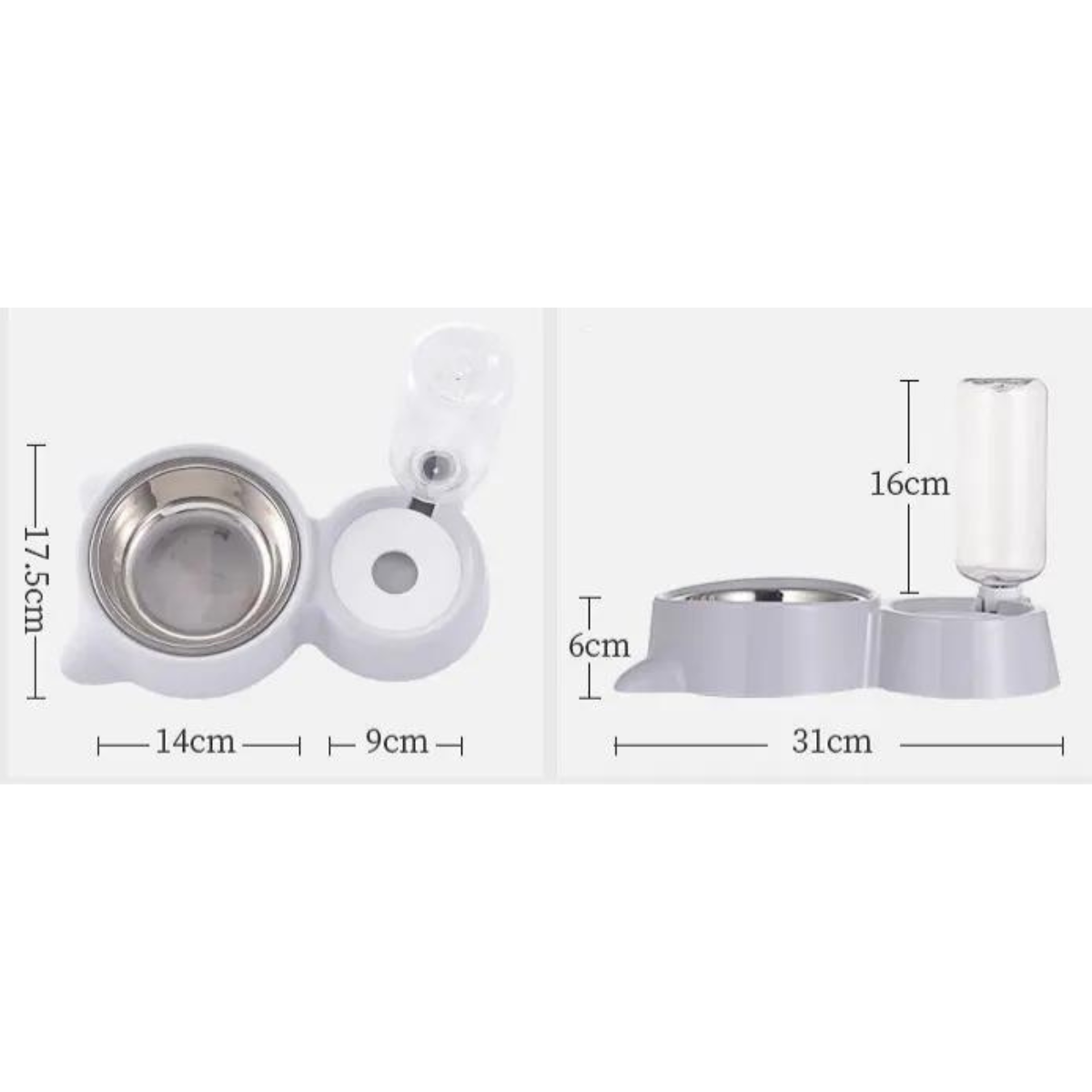 Bebedouro Automático e comedouro Pet duplo para pet com suporte para garrafa - 4