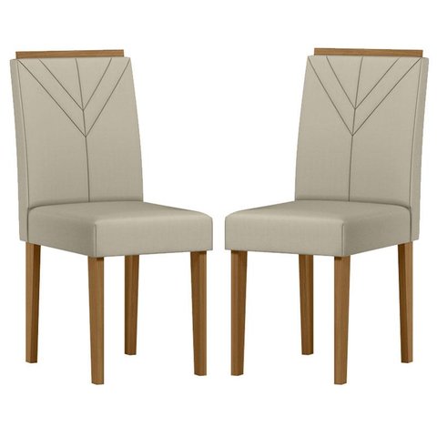 Cadeira para Mesa de Jantar Amanda Kit 2 Peças Ype Suede Veludo Nude – New Ceval