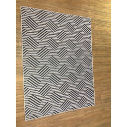 Tapete Sala Moderno Geometrico Azulejo 150X200 Cm Cinza 51 - 2