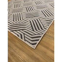Tapete Sala Moderno Geometrico Azulejo 150X200 Cm Cinza 51 - 3