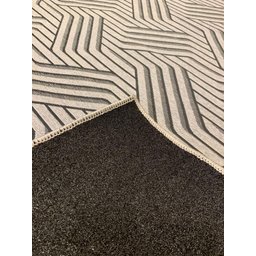 Tapete Sala Moderno Geometrico Azulejo 150X200 Cm Cinza 51 - 4