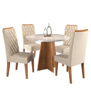 Ver imagem 2 de Mesa de Jantar Redonda Piece com 4 Cadeiras Iza Mel/blonde/bege - Casa Giulia