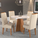 Ver imagem 1 de Mesa de Jantar Redonda Piece com 4 Cadeiras Iza Mel/blonde/bege - Casa Giulia