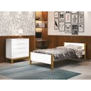 Ver imagem 2 de Cama Solteiro Simba com Pés em Madeira com Colchão D20 188 X 88 X 12 Cm - Reller - Branco Fosco