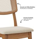 Ver imagem 4 de Kit 2 Cadeiras Estofadas em Tweed Claro Encosto Telado Estrutura 100% MDF Nápoles Marrom/Freijó/Bege