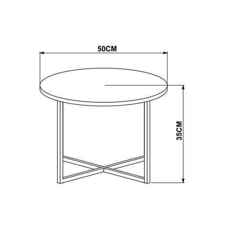 Mesa de Centro Média Estilo Industrial Base Metálica Preto