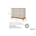Ver imagem 6 de Jogo de Quarto Infantil Biscoito Guarda Roupa e Cômoda 6 Gavetas Off Nature - Permóbili Baby