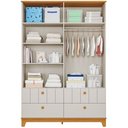 Ver imagem 3 de Jogo de Quarto Infantil Biscoito Guarda Roupa e Cômoda 6 Gavetas Off Nature - Permóbili Baby