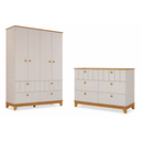 Ver imagem 2 de Jogo de Quarto Infantil Biscoito Guarda Roupa e Cômoda 6 Gavetas Off Nature - Permóbili Baby