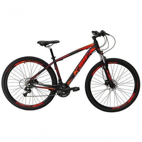 Bicicleta Aro 29 Ksw 21v com Suspensão e Freios a Disco - 19 Preto-laranja e Vermelho