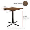 Ver imagem 4 de Conjunto Mesa de Jantar Quadrada Preta Tampo Imbuia com 4 Cadeiras Estofada Preta Encosto Madeira Ur