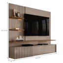 Ver imagem 3 de Home Theater Cora para TV 65 Polegadas 200cm MDP Ripado Fendi Naturale com Iluminacao LED Madetec