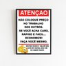 Quadro Aviso Para Clientes Sem Noção 24x18cm:Madeira branca - 1
