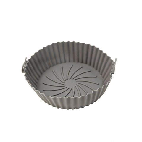 Forro para Air Fryer de Silicone Forma Reutilizavel Antiaderente Cinza