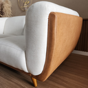 Ver imagem 7 de Sofá Íris 2 Lugares Luxo Linho e Couro Sintético | Sofá para Sala Moderna Conforto Premium