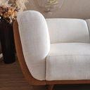 Ver imagem 3 de Sofá Íris 2 Lugares Luxo Linho e Couro Sintético | Sofá para Sala Moderna Conforto Premium